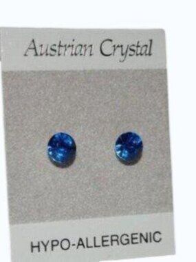 Austrian Crystal Blue Stud Earrings